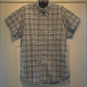 Burberry Plaid Short-sleeve Button-down Men’s Shirt